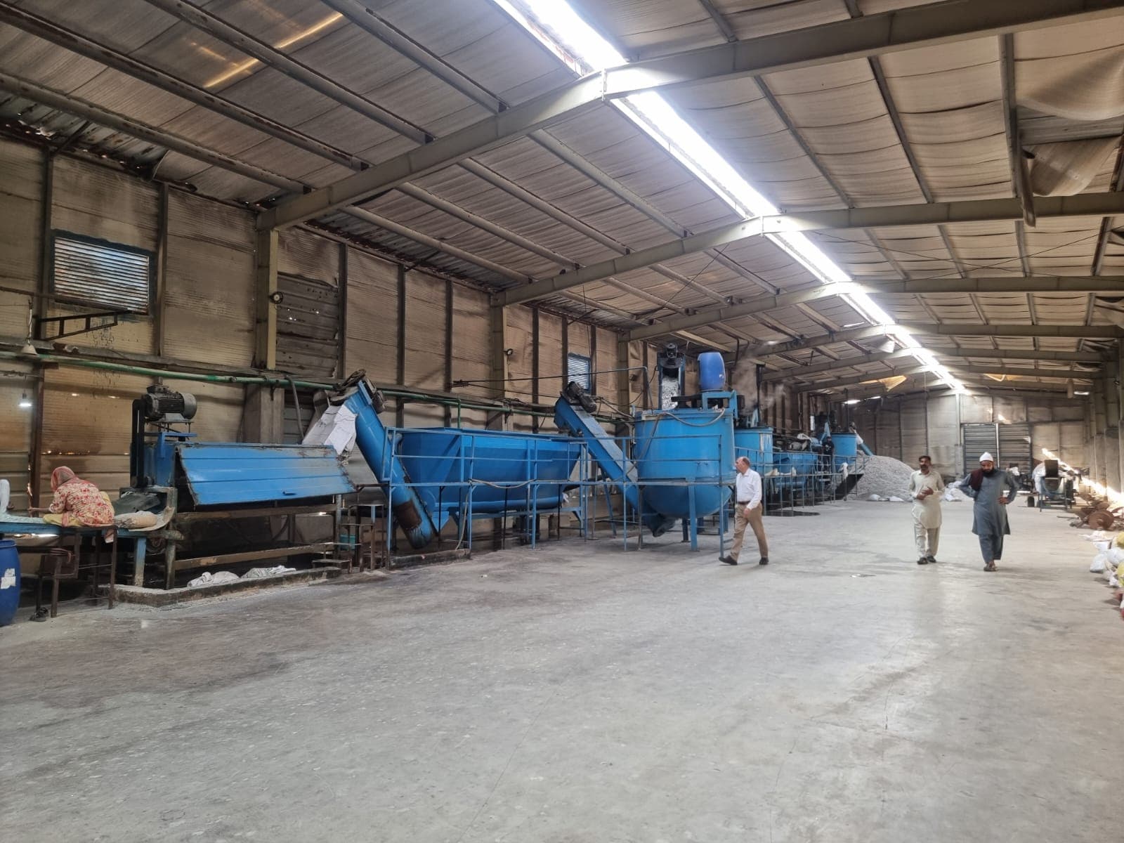 Full overview of GRS-certified post-consumer PET recycling and flake washing hall