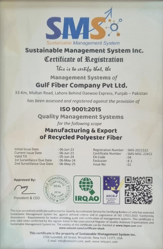 ISO 9001:2015 Quality Management Systems Registration Certificate